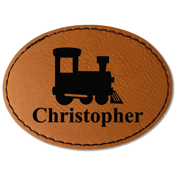 Trains Leatherette Patches - Oval