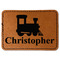 Trains Faux Leather Iron On Patch - Rectangle (Personalized)