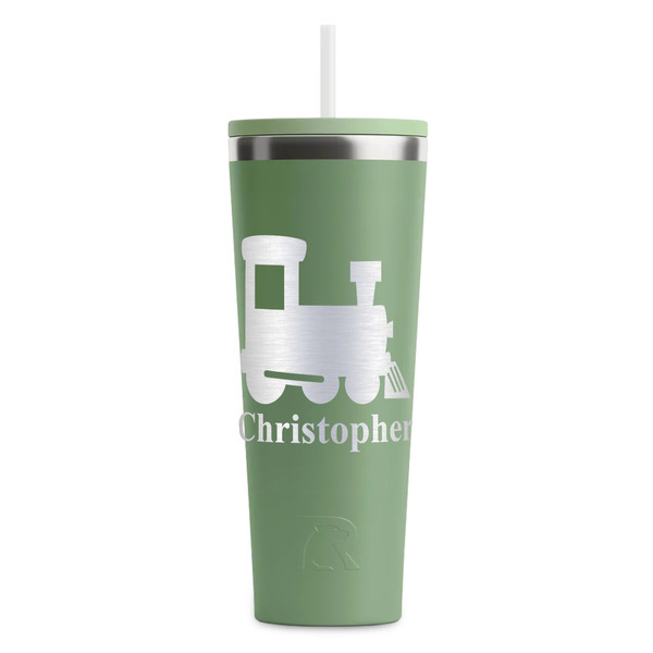Trains Light Green RTIC Everyday Tumbler - 28 oz. - Front