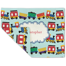 Trains Double-Sided Linen Placemat - Single w/ Name or Text