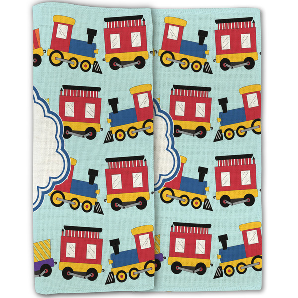 Trains Linen Placemat - Folded Half (double sided)