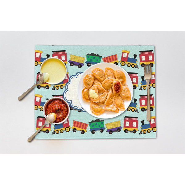 Trains Linen Placemat - Lifestyle (single)
