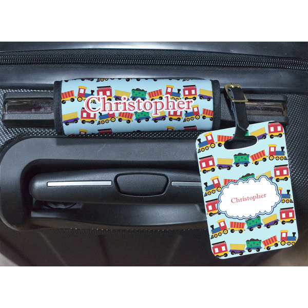 Trains Luggage Wrap & Tag