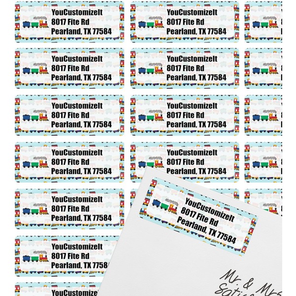 Trains Mailing Label on Envelope - Multiple Labels