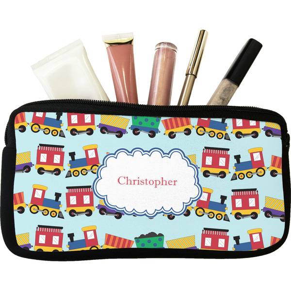 Custom Trains Makeup / Cosmetic Bag (Personalized)