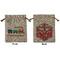 Trains Medium Burlap Gift Bag - Front & Back (Personalized)