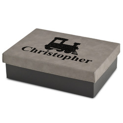 Trains Gift Boxes w/ Engraved Leather Lid (Personalized)