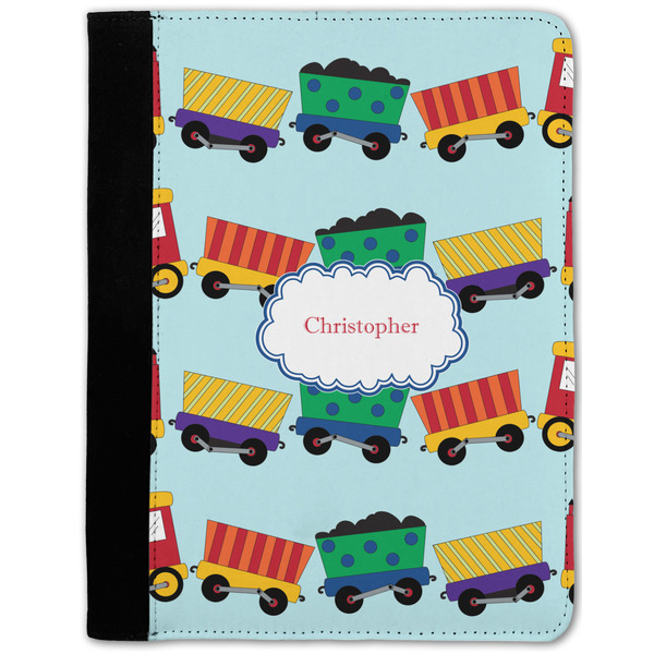 Custom Trains Notebook Padfolio w/ Name or Text