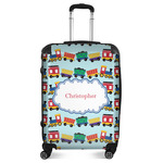 Trains Suitcase - 24" Medium - Checked (Personalized)