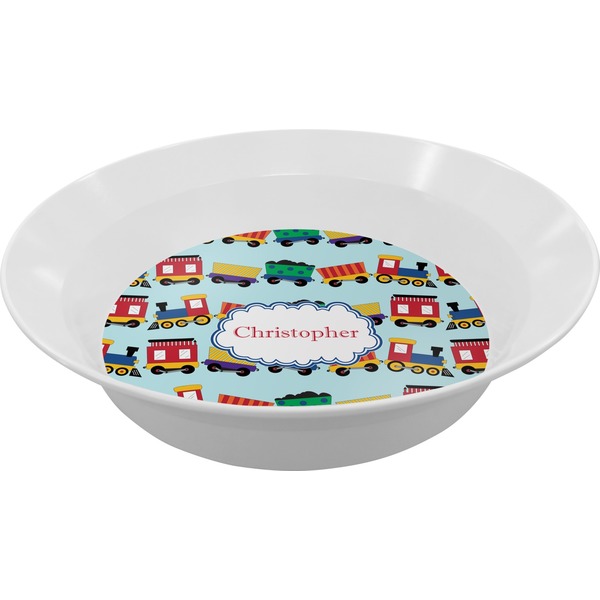 Custom Trains Melamine Bowl - 12 oz (Personalized)