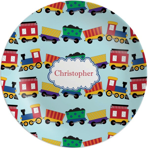 Custom Trains Melamine Plate (Personalized)