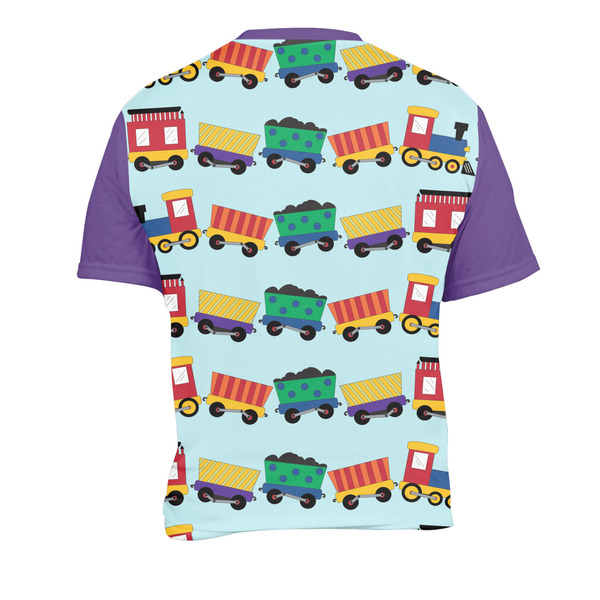 Trains Men's Crew Neck T Shirt Medium - Back