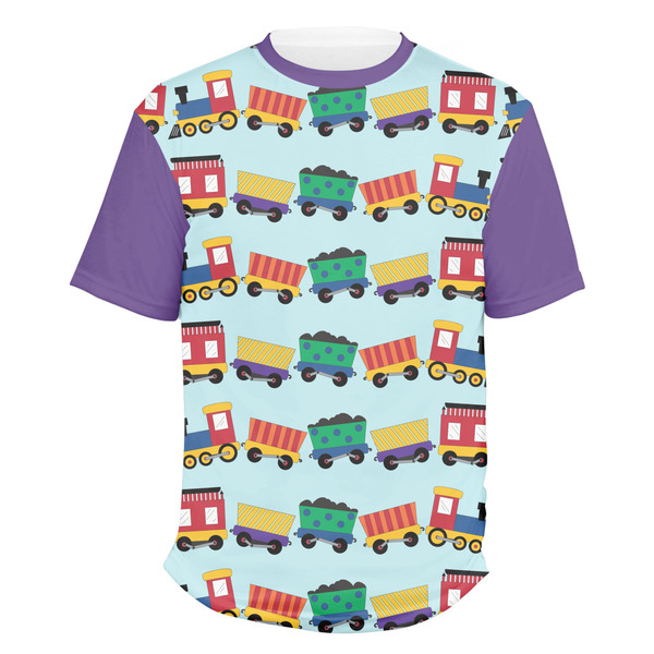 Custom Trains Men's Crew T-Shirt - Large