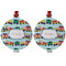 Trains Metal Ball Ornament - Front and Back
