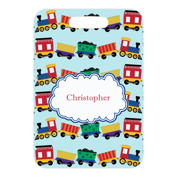 Trains Metal Luggage Tag - Front Without Strap