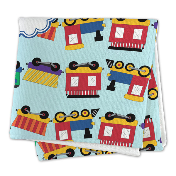 Trains Microfiber Dish Rag - FOLDED (square)