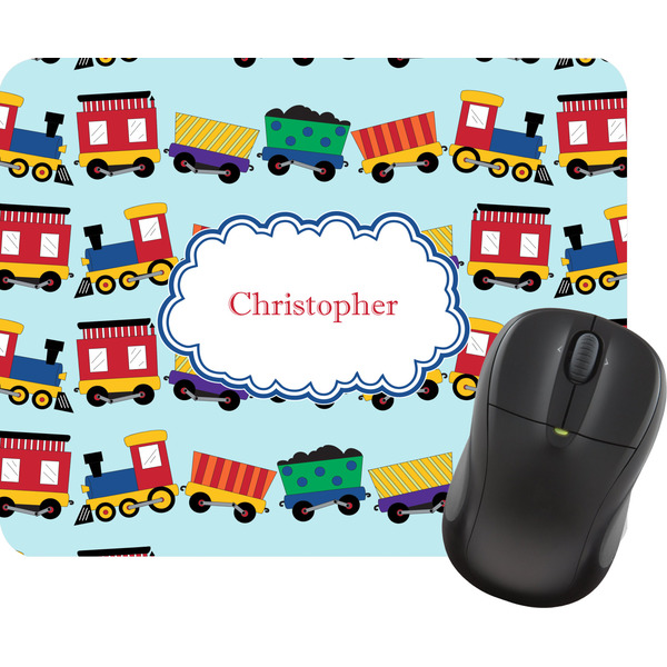 Custom Trains Rectangular Mouse Pad (Personalized)