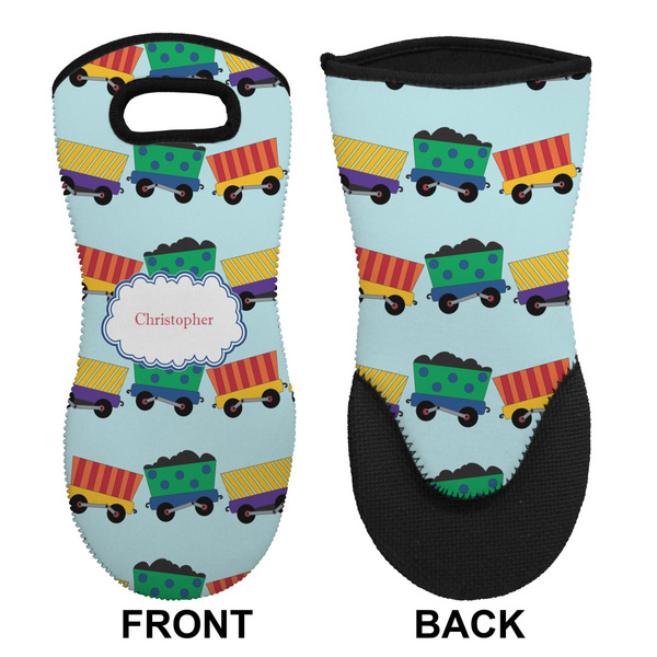 Trains Neoprene Oven Mitt (Front & Back)