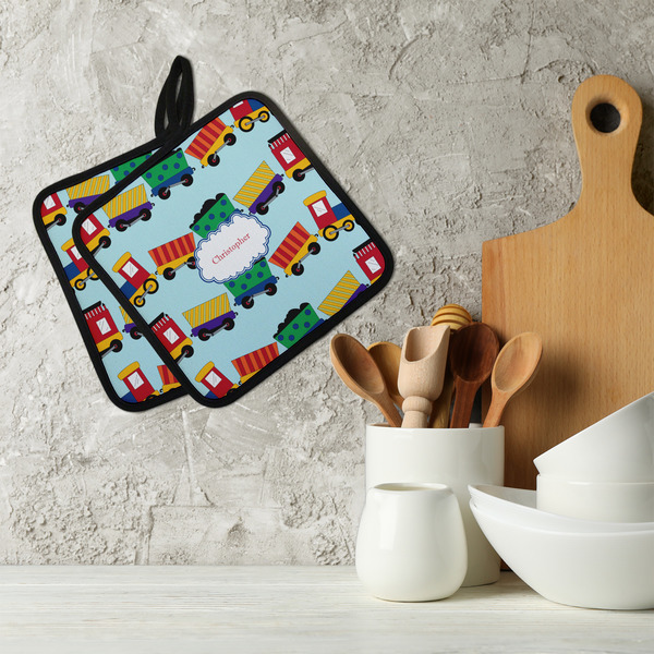 Trains Neoprene Pot Holder - Set of 2  LIFESTYLE