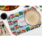 Trains Octagon Placemat - Single front (LIFESTYLE) Flatlay