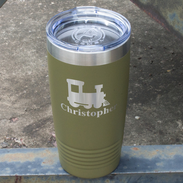 Trains Olive Polar Camel Tumbler - 20oz - Angled