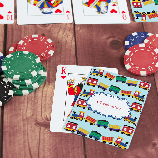 Trains On Table with Poker Chips