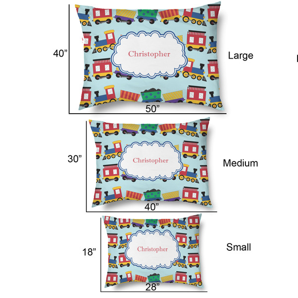 Trains Outdoor Dog Beds - SIZE CHART