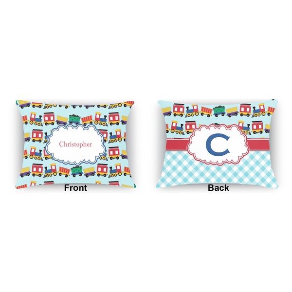 Trains  Outdoor Rectangular Throw Pillow (Front and Back)