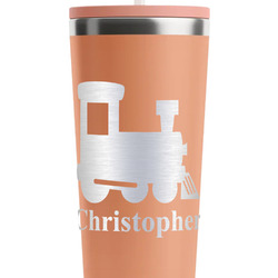 Trains RTIC Everyday Tumbler with Straw - 28oz - Peach - Single-Sided (Personalized)