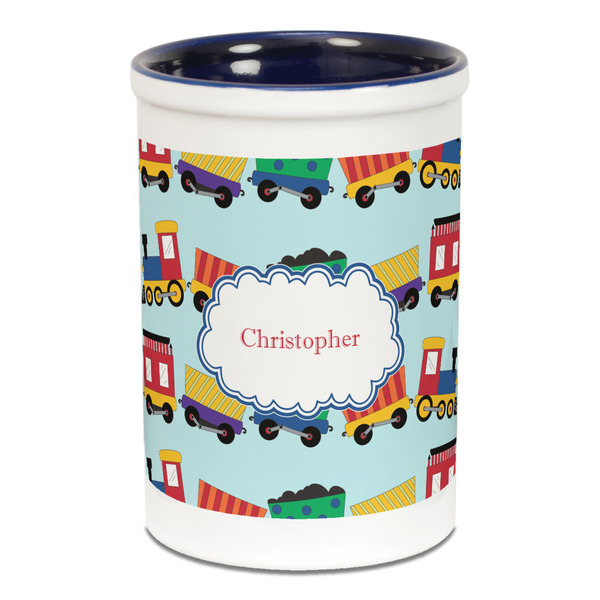Trains Pencil Holder - Blue
