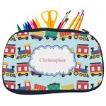 Trains Neoprene Pencil Case - Medium w/ Name or Text