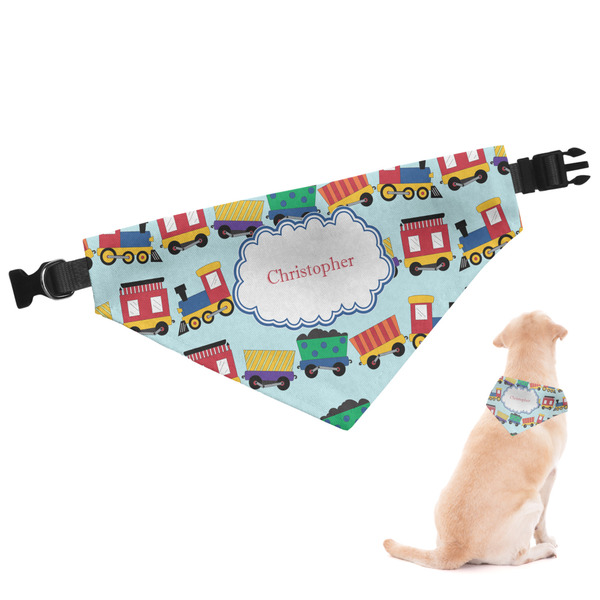 Custom Trains Dog Bandana - XLarge (Personalized)