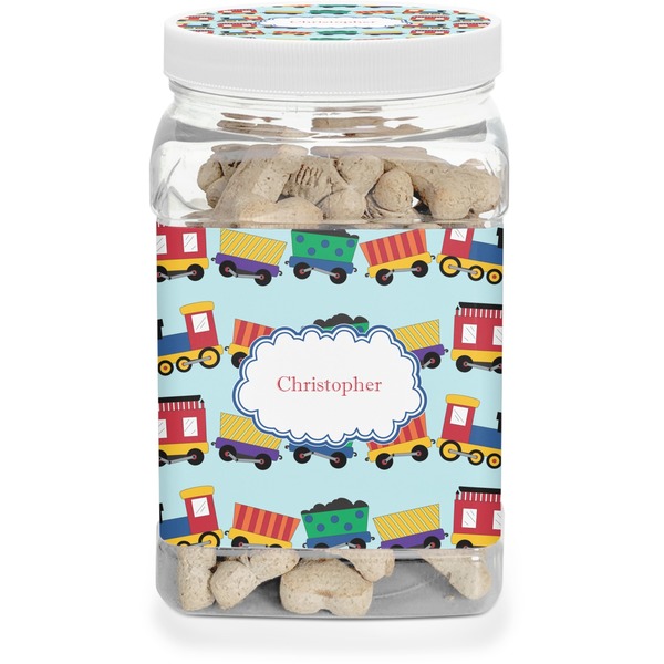 Custom Trains Dog Treat Jar (Personalized)