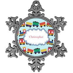 Trains Vintage Snowflake Ornament (Personalized)