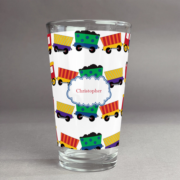 Custom Trains Pint Glass - Full Print (Personalized)