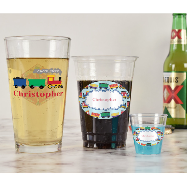 Trains Pint Glass - Two Content - In Context