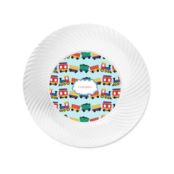 Trains Plastic Party Appetizer & Dessert Plates - 6" (Personalized)