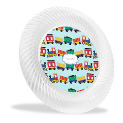 Trains Plastic Party Dinner Plates - 10" (Personalized)