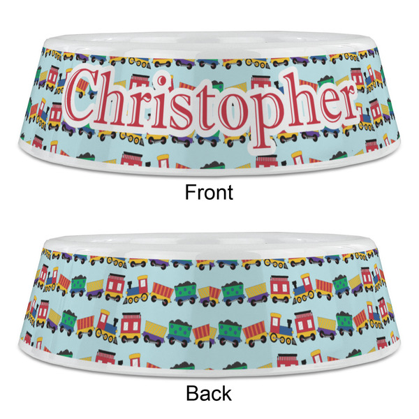 Trains Plastic Pet Bowls - Large - APPROVAL