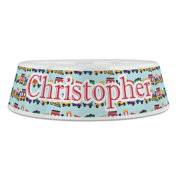 Trains Plastic Pet Bowls - Large - FRONT