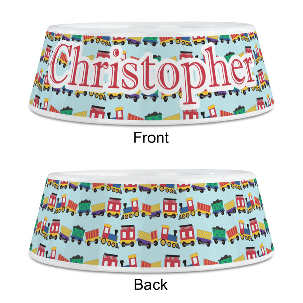 Trains Plastic Pet Bowls - Medium - APPROVAL