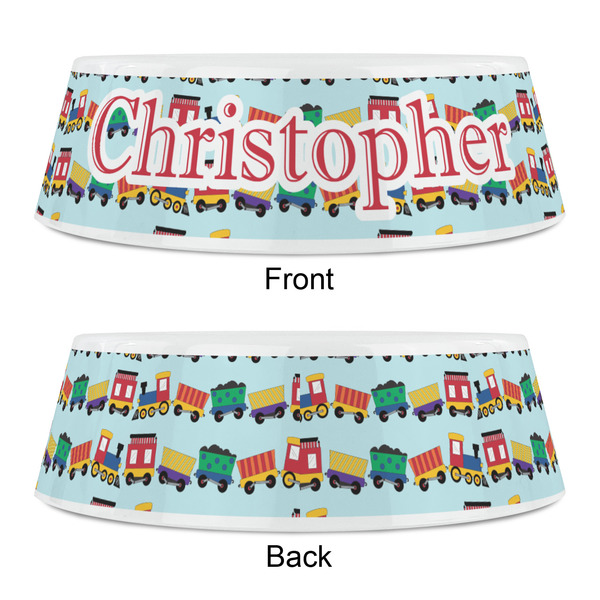 Trains Plastic Pet Bowls - Small - APPROVAL