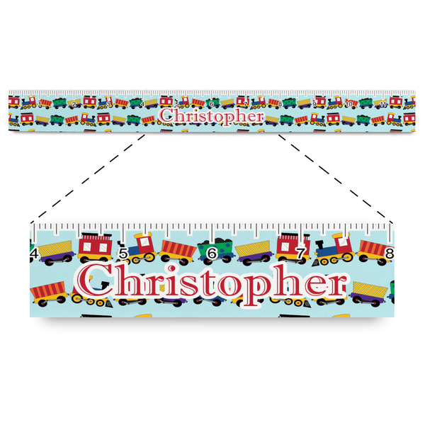 Custom Trains Plastic Ruler - 12" (Personalized)