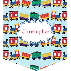 Trains Iron On Faux Pocket (Personalized)