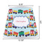 Trains Poly Film Empire Lampshade - Dimensions