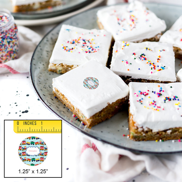 Trains Printed Icing Circle - XSmall - In Context