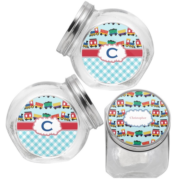 Trains Puppy Treat Jar - Top Left Right