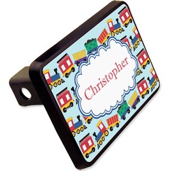 Trains Rectangular Trailer Hitch Cover - 2" (Personalized)