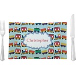 Trains Glass Rectangular Lunch / Dinner Plate (Personalized)
