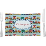 Trains Rectangular Glass Lunch / Dinner Plate - Single or Set (Personalized)